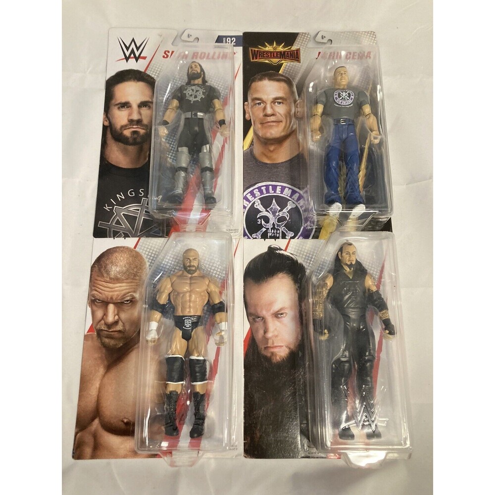 Lot Of 4 WWE MATTEL Figures. John Cena. Undertaker. Triple H. Seth Rollins